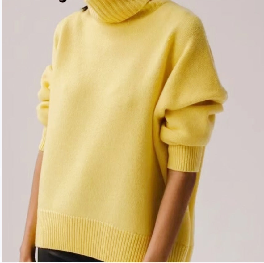 Pull Oversize à Col Roulé en Tricot – Élégance et Confort pour l’Hiver