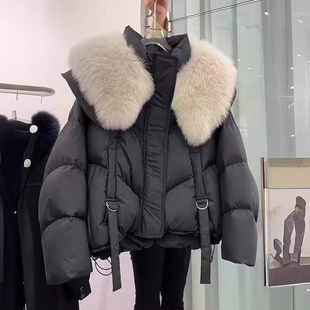 Manteau matelassé avec col en fourrure luxueuse