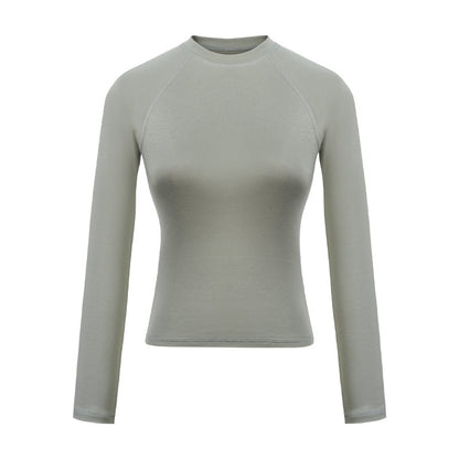 NAMHTO"Top Femme Manches Longues Col Rond avec Manches Raglan