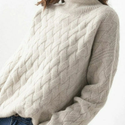 Pull Hiver en Laine Torsadée - Style Décontracté et Chic