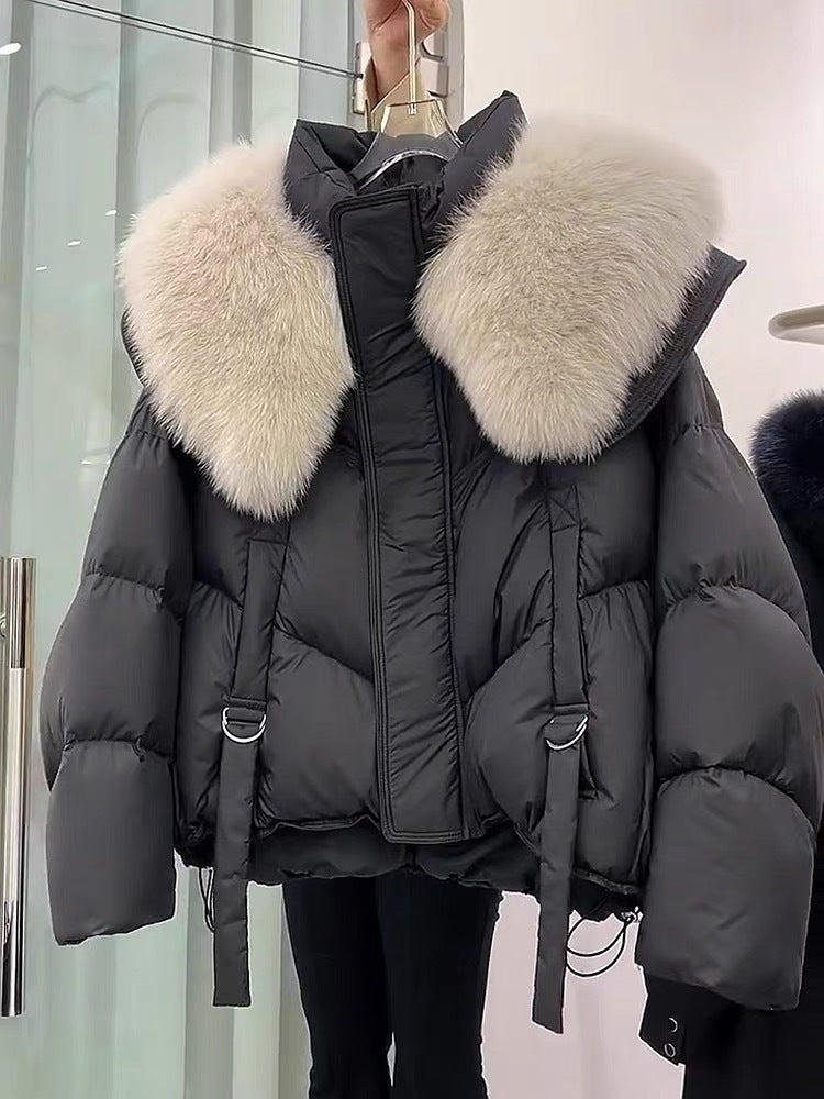 Manteau matelassé avec col en fourrure luxueuse